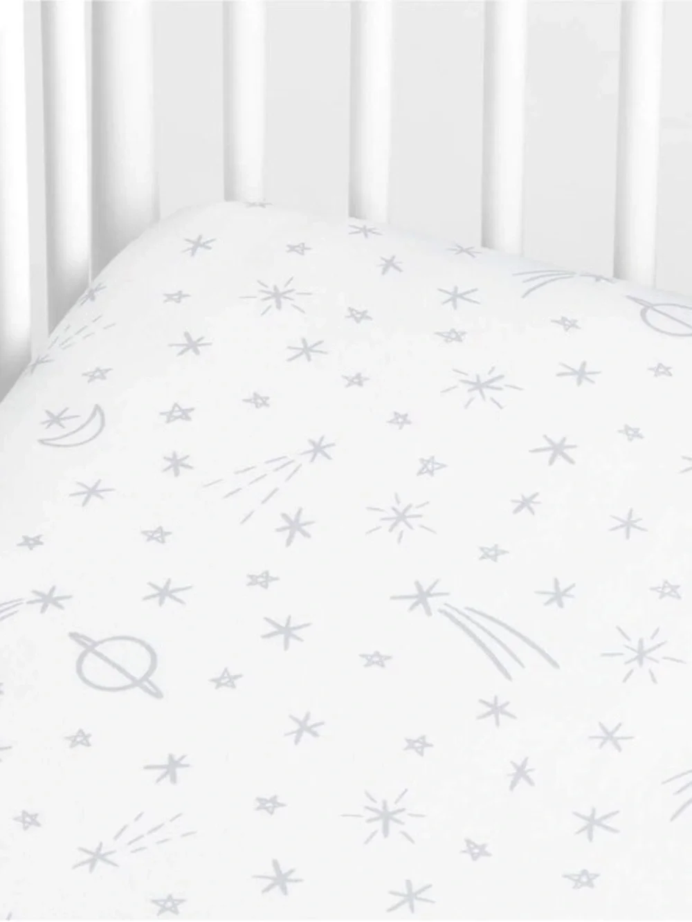 Crate&Barrel Celestial Crib Sheet Set in Light Gray (crib size)